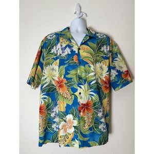PACIFIC LEGENDS 2XL Mens Shirt Top Hawaiian Aloha Camp Floral Button-Down